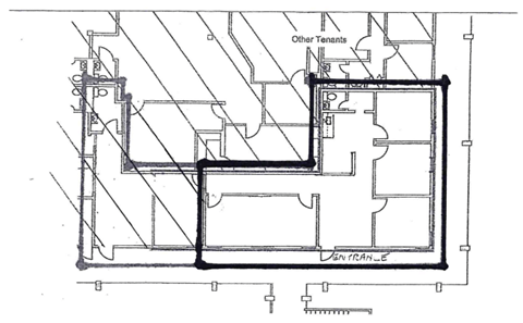 Floor plan for studio, 1250 sqft